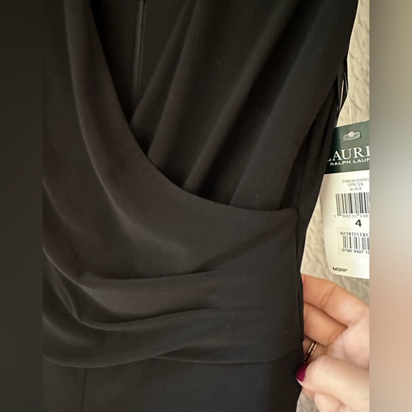 Lauren by Ralph Lauren Wide Leg Jersey Jumpsuit. Color Black. Size 4. - Picture 5 of 8